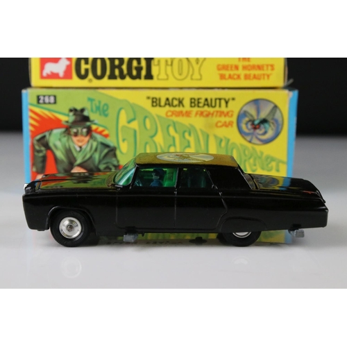 527 - Boxed Corgi 268 The Green Hornet Black Beauty diecast model, with 3 x missiles, 3 x radar scanners, ... 