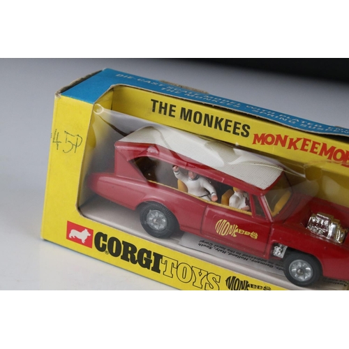 530 - Boxed Corgi 277 The Monkees Monkee Mobile diecast model, diecast excellent, box has '45p' in pen to ... 