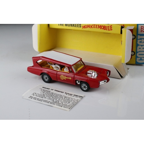 530 - Boxed Corgi 277 The Monkees Monkee Mobile diecast model, diecast excellent, box has '45p' in pen to ... 