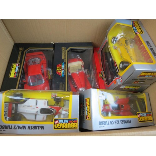 302 - Collection of 15 boxed diecast Burago models, to include Formula 1, sports cars etc, together with s... 