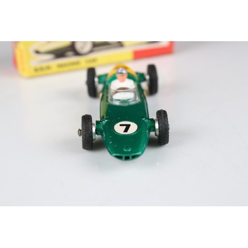 496 - Two boxed Dinky diecast models to include 243 BRM Racing Car in metallic green & 242 Ferrari Racing ... 