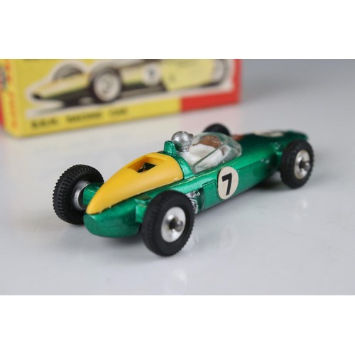 496 - Two boxed Dinky diecast models to include 243 BRM Racing Car in metallic green & 242 Ferrari Racing ... 