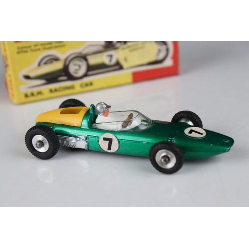 496 - Two boxed Dinky diecast models to include 243 BRM Racing Car in metallic green & 242 Ferrari Racing ... 