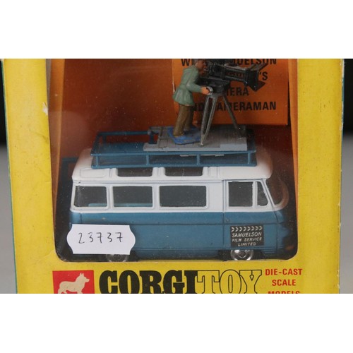 498 - Boxed Corgi 479 Commer Mobile Camera Van diecast model, complete with cameraman & camera, diecast ex... 