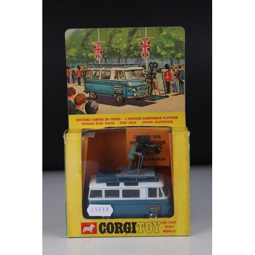 498 - Boxed Corgi 479 Commer Mobile Camera Van diecast model, complete with cameraman & camera, diecast ex... 