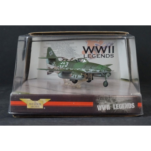 254 - Nine Carded Corgi WWII Legends 1/72 diecast models to include AA32105 Messerschmitt Bf109e-7/trop - ... 