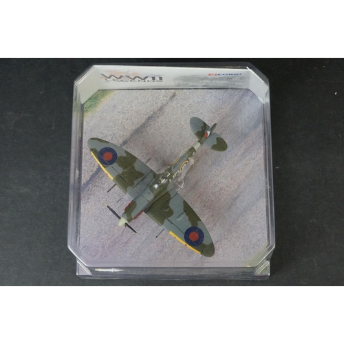 254 - Nine Carded Corgi WWII Legends 1/72 diecast models to include AA32105 Messerschmitt Bf109e-7/trop - ... 