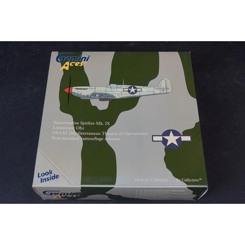 255 - Eleven boxed Gemini Aces 1/72 diecast models, to include P-51B Mustang - McDonnell Douglas Phantom F... 