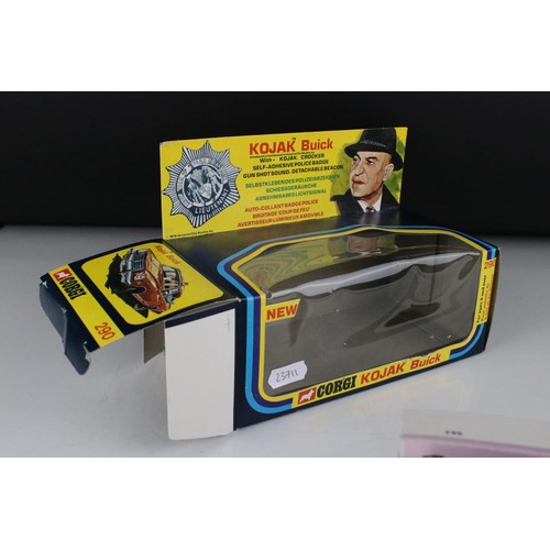 504 - Boxed Corgi 290 Kojak Buick diecast ,model, complete with figure and Police badge (unused) ex