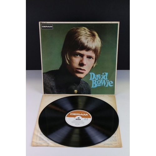 452 - Vinyl - David Bowie Self Titled on Deram (DML 1007) mono, laminated front cover.  Matrices 7754 1B a... 