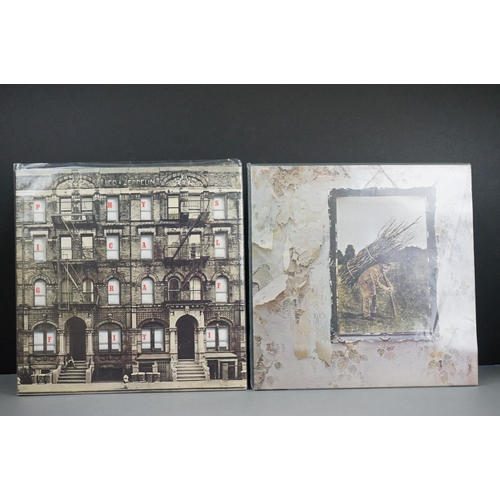 56 - Vinyl - 2 Led Zeppelin LP's to include Four Symbols (2401012) red and purple label with symbols (inv... 