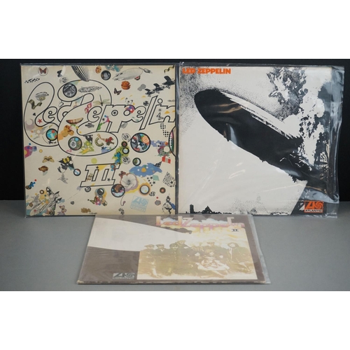 57 - Vinyl - 3 Led Zeppelin LP's to include One (588171) red and purple label, Warner Bros publishing cre... 