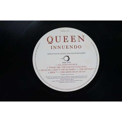 61 - Vinyl - Queen Innuendo (PCSP115) stickered sleeve and lyric inner.  Sleeve & Vinyl Vg+