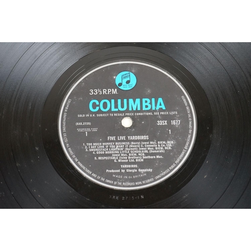 74 - Vinyl - Five Live Yardbirds (33 SX 1677) blue and black Columbia label with Sold In UK, matrices -1N... 