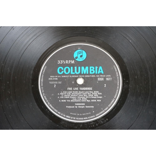 74 - Vinyl - Five Live Yardbirds (33 SX 1677) blue and black Columbia label with Sold In UK, matrices -1N... 