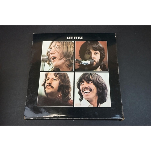 745 - Vinyl - The Beatles Let It Be Box Set.  No poster, book has some detached pages, red apple to rear o... 