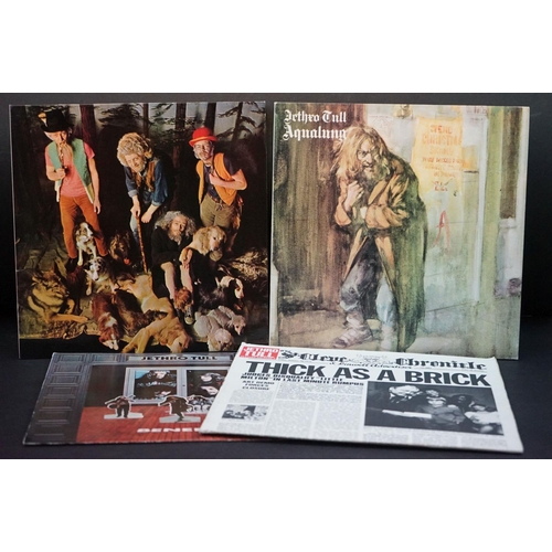 284 - Vinyl - Four Jethro Tull LPs to include Thick As A Brick CHR1003 newspaper fold out sleeve, Benefit ... 