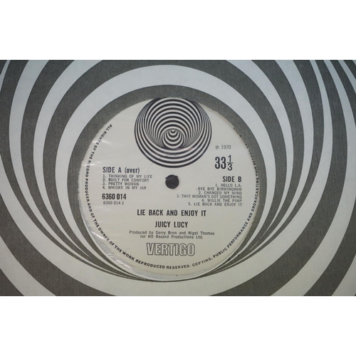 333 - Vinyl - Juicy Lucy Lie Back and Enjoy It LP on Vertigo VO 6360014, large swirl label, fold out sleev... 