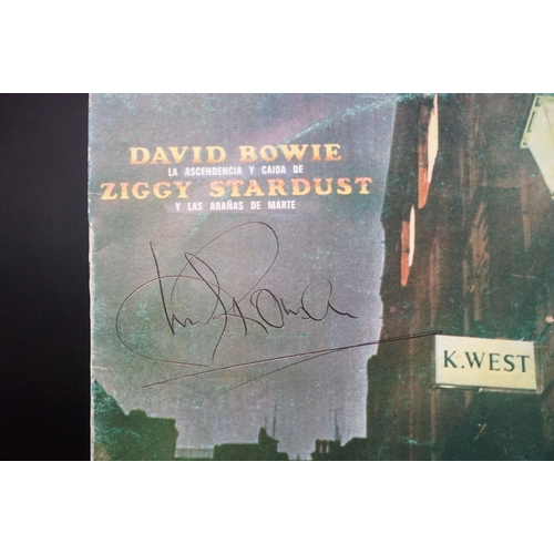 493 - Vinyl & Autographs - David Bowie Ziggy Stardust (Spanish pressing) signed to front sleeve and inner ... 