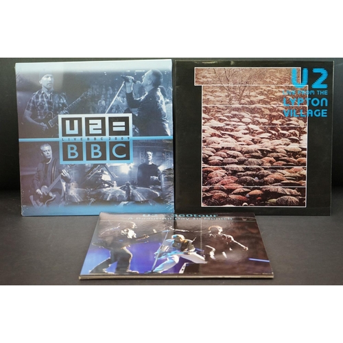 605 - Vinyl - U2 3 LP's to include Live From Lypton Village Edinburgh 5.11.1984, Live BBC 2009 ltd edition... 