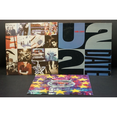 607 - Vinyl - U2 3 LP's to include Zooropa (U29) clear vinyl, Achtung Baby (U28) red vinyl, and U2 2 Date ... 