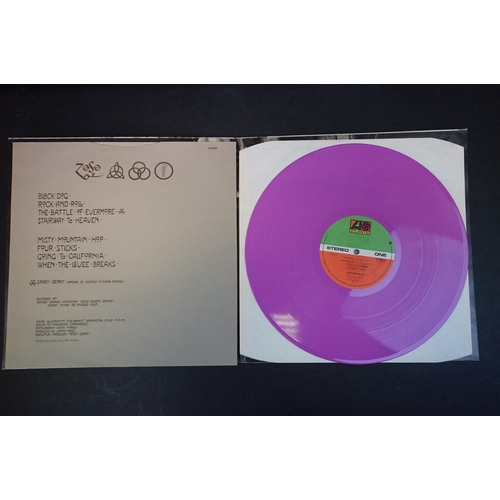 722 - Vinyl - Led Zeppelin Four Symbols (K 50008) green and orange Atlantic label, lilac vinyl rerelease. ... 