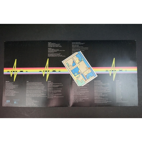 725 - Vinyl - Pink Floyd Dark Side Of The Moon (SHVL 804) x 2 - one with stickered sleeve, one postcard an... 