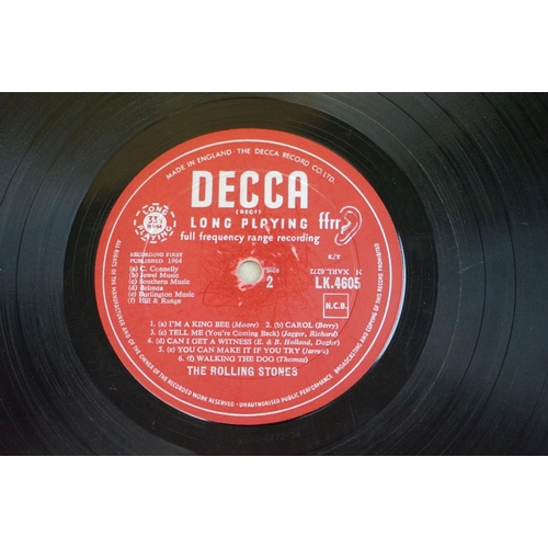 726 - Vinyl - Rolling Stones Self Titled (Decca LK 4605) red unboxed Decca label, matrices side one -1A si... 