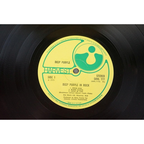 728 - Vinyl - Deep Purple In Rock (SHVL 777) No EMI to label, The Gramophone Co Ltd to rim, matrices A-2 a... 