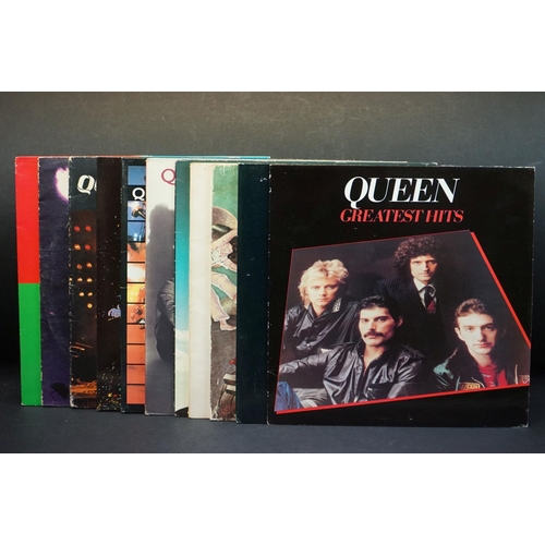 771 - Vinyl - 12 Queen LP's including Greatest Hits, Greatest Hits II, News Of The World, A Night At The O... 