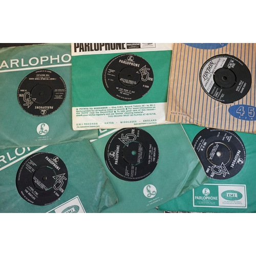 534 - Vinyl - Around 30 45s and EPs featuring The Beatles x 7, The Rolling Stones, The Yardbirds etc, vg+ ... 