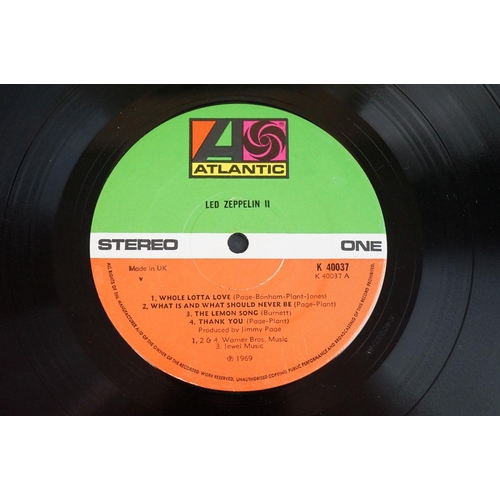 541 - Vinyl - Led Zeppelin TWO (K 40037) green and orange Atlantic label.  Sleeve & Vinyl Vg+