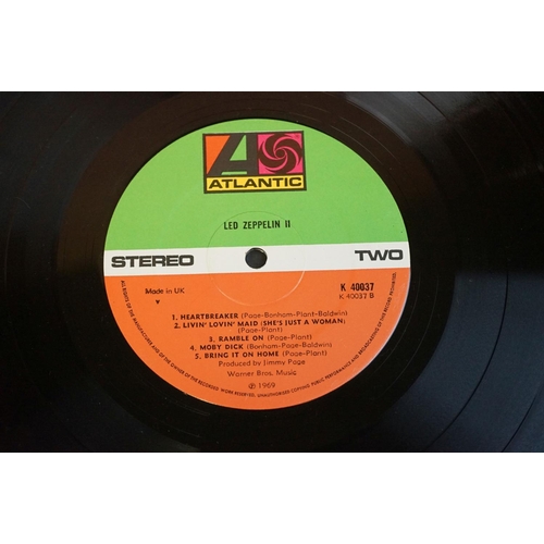 541 - Vinyl - Led Zeppelin TWO (K 40037) green and orange Atlantic label.  Sleeve & Vinyl Vg+