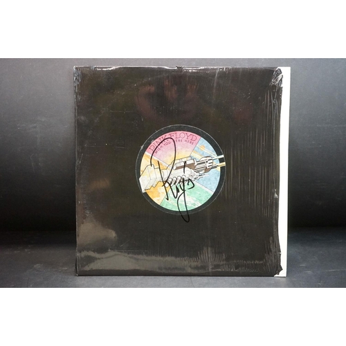 546 - Vinyl & Autograph - Pink Floyd Wish You Here (SHVL 814) inner sleeve, postcard, cellophane wrap arou... 