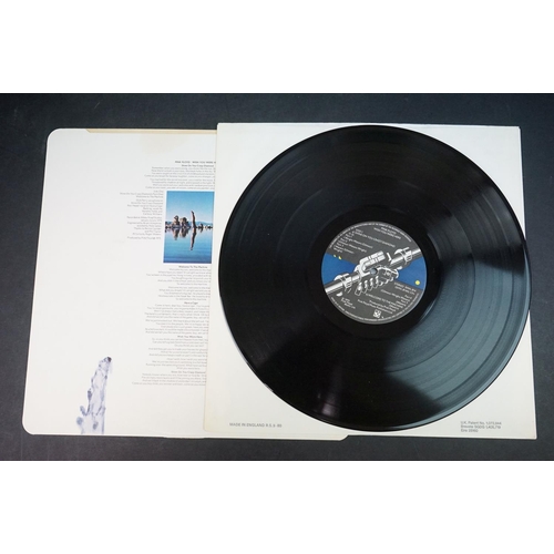 546 - Vinyl & Autograph - Pink Floyd Wish You Here (SHVL 814) inner sleeve, postcard, cellophane wrap arou... 