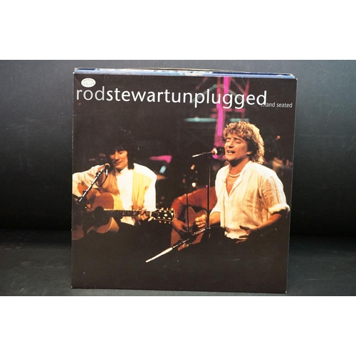 87 - Vinyl - 11 Rod Stewart LP's plus a 10 inch EP to include Unplugged, Vagabond Heart, Blondes Have Mor... 