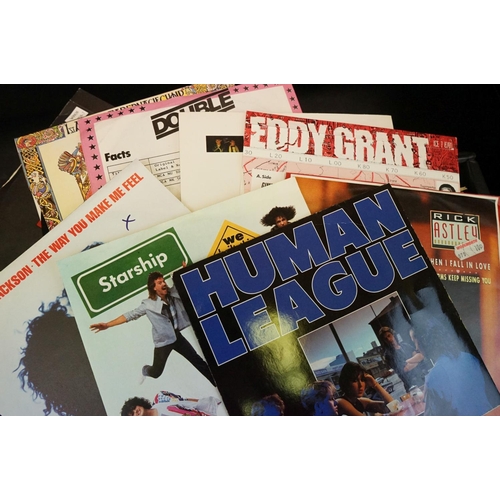 705 - Vinyl - Pop collection of over 350 7 inch singles mainly from the 70's and 80's in 6 vintage record ... 