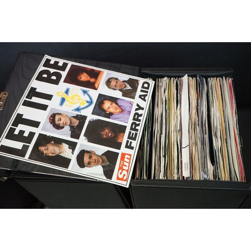 705 - Vinyl - Pop collection of over 350 7 inch singles mainly from the 70's and 80's in 6 vintage record ... 