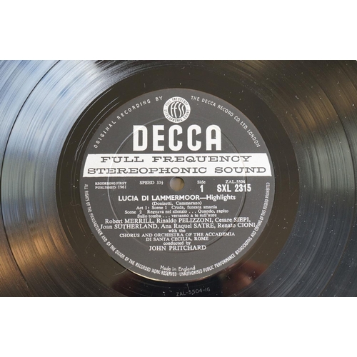 400 - Vinyl - Classical / Opera Highlights Lucia Di Lammermoor Decca SXL 2315 wide band ED1.  Sleeve Vg, V... 