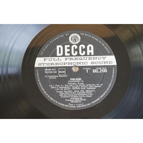 402 - Vinyl - Classical / Opera Decca SXL 2185-6 I Pagliacci del Monaco wide band ED1.  Spindle marks, lig... 