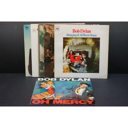 653 - Vinyl - Bob Dylan 6 LP's to include Oh Mercy, The Historic Basement Tapes (sticker removal damage to... 