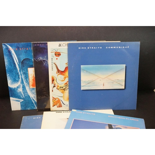 88 - Vinyl - 8 Dire Straits LP's to include Self Titled, Communique x 2, Alchemy x 2, Love Over Gold and ... 