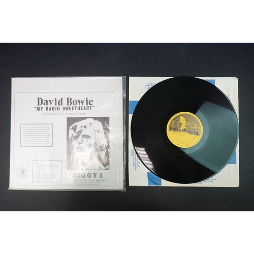 516 - Vinyl - Four David Bowie private press LPs to include My Radio Sweetheart Ziggy 1, Ziggy 2, Live at ... 