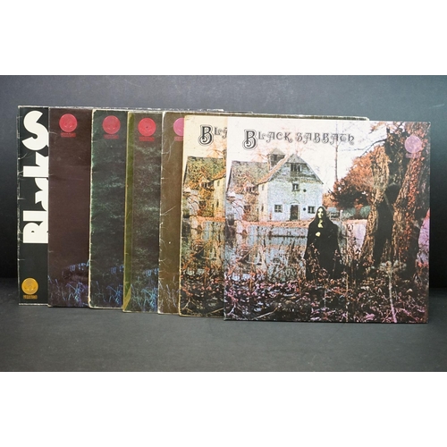 775 - Vinyl - 7 Black Sabbath LP's on Vertigo to include Self Titled x 2 (V06), Paranoid x 4, and Vol 4.  ... 