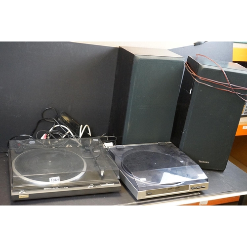 1064 - Hi-Fi Equipment - Two turntables to include Technics Quartz SLQ 210 & Acoustic Solutions DR 130 with... 