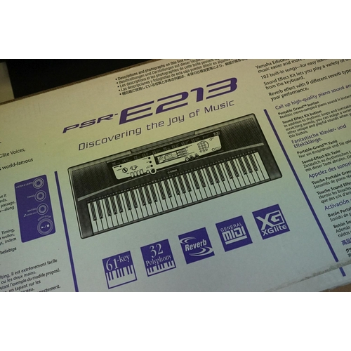 1066 - Boxed Yamaha PSR E213 electric keyboard