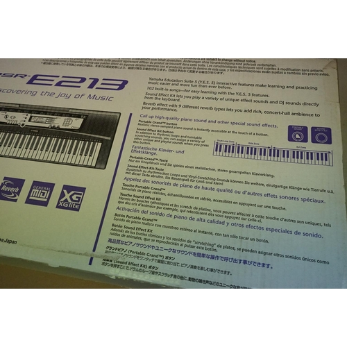 1066 - Boxed Yamaha PSR E213 electric keyboard