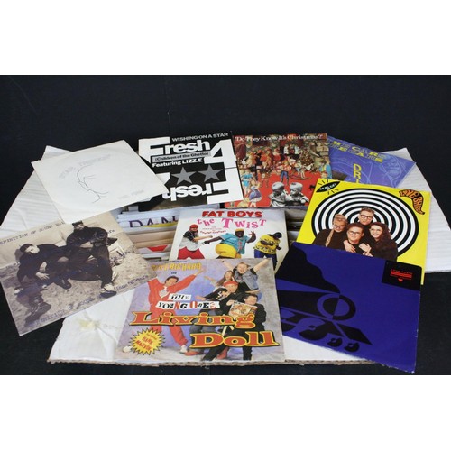 696 - Vinyl - Quantity of 45s spanning the decades and genres contained with picture, company and plain, a... 