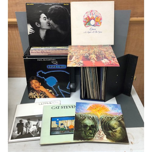 261A - Vinyl - Collection of over 60 LP's in two vintage record cases spanning genres and decades including... 