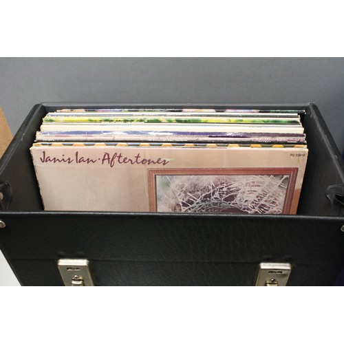 261A - Vinyl - Collection of over 60 LP's in two vintage record cases spanning genres and decades including... 